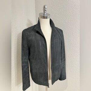 John Varvatos’s  charcoal sheepskin leather with chain detail